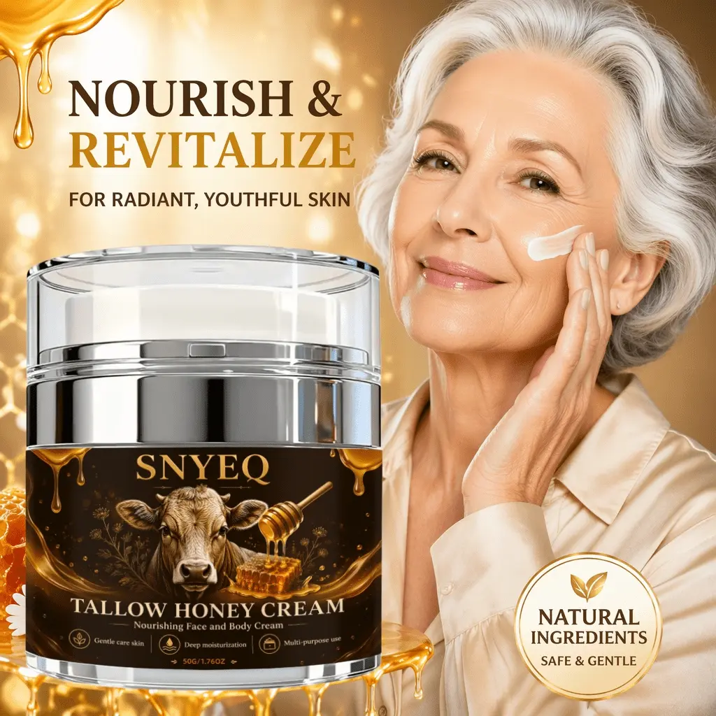 Tallow Honey Moisturizing Cream, Containing Grass-fed Butter and Wild Honey, Gently Moisturizes and Moisturizes Dry Skin, Locks in Water and Refreshes, Suitable for All Skin Types