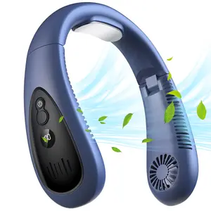 Portable Neck Air Conditioner, 360° Cooling Airflow, Hands-Free Clip-On Leafless Fan, Rechargeable USB Mini Fan for Home Office Outdoor
