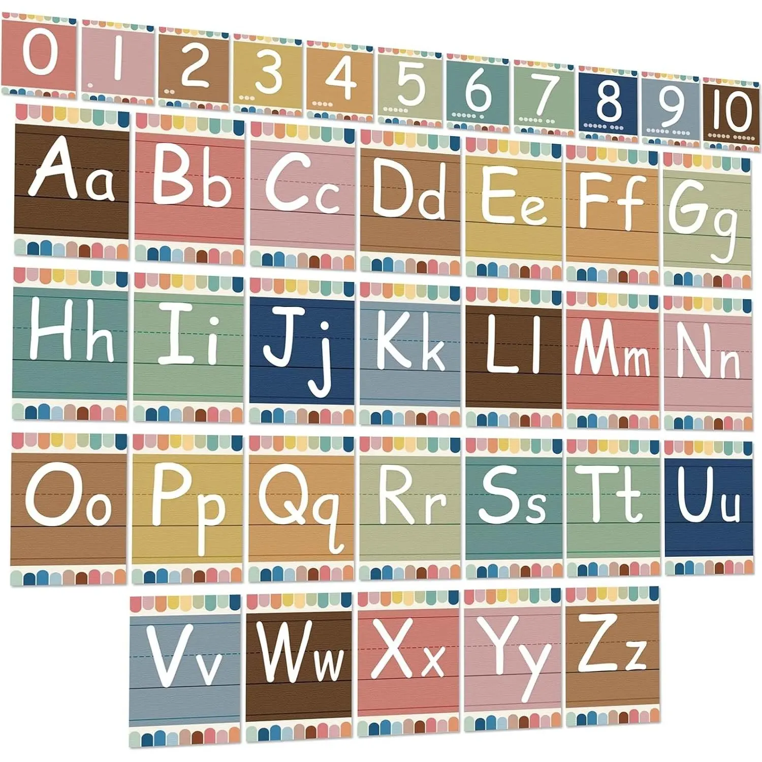 Bulletin Board Letters - ABC Alphabet Poster Classroom Decor Set | Preschool English Poster Kindergarten/Primary School Classroom Wall Decor Daycare/Homeschool Supplies 10inx5.5in