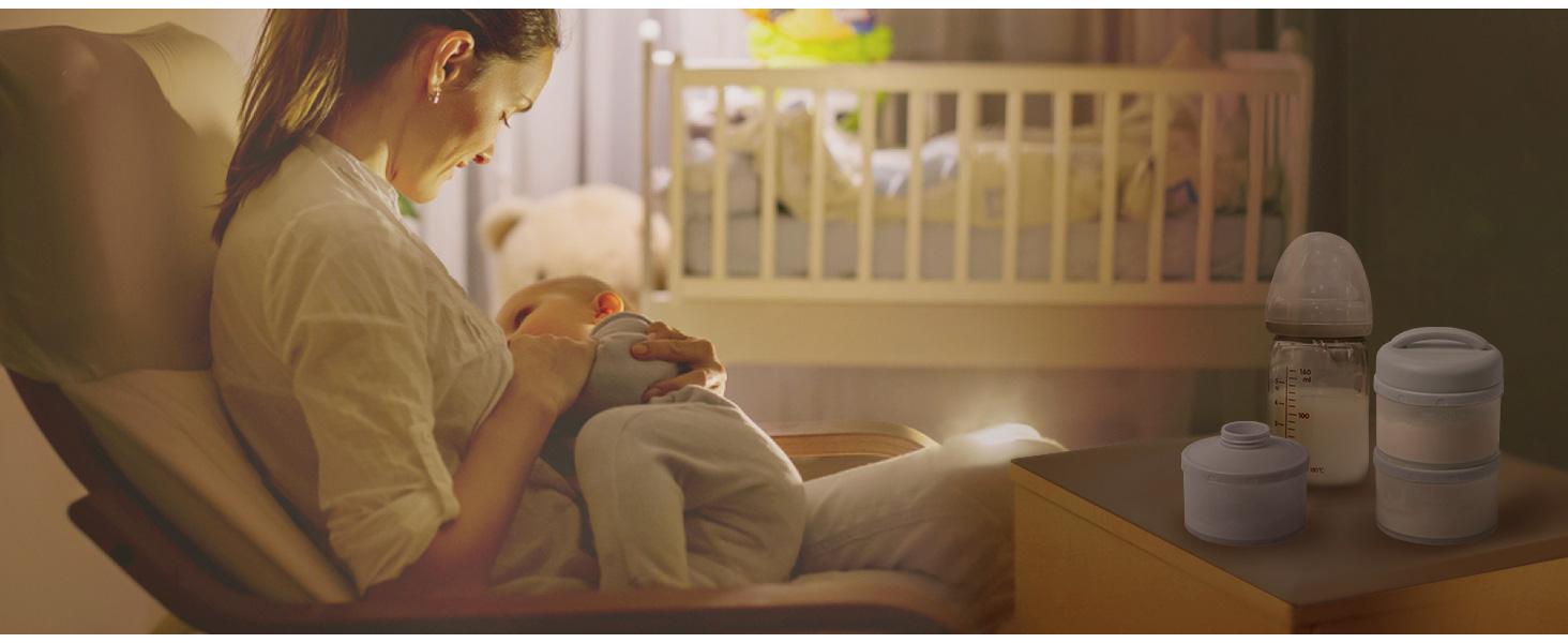 Termichy Stackable Formula Dispenser Portable Milk Powder Container, 2 Pack, Light Pink