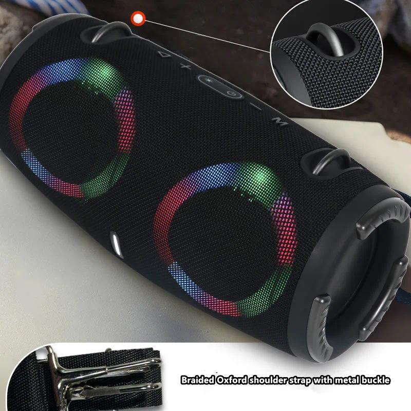 100W high power bluetooth speaker portable RGB colorful light waterproof wireless subwoofer 360 stereo surround TWS FM boombox   cool tech gadgets
