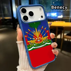 Haiti's Symbolic Crest Pattern Phone Case Compatible with iPhone 17 16  Pro Max Plus 15 14 13 12 11 Air E  Magnetic Acrylic Bumper Shockproof Cover