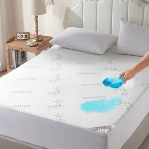 Full Size Waterproof Mattress Protector Viscose Derived from Bamboo, Soft Mattress Cover Fitted with Deep Pocket 6"-15", Breathable Noiseless Mattress Pad, Machine Washable(White)