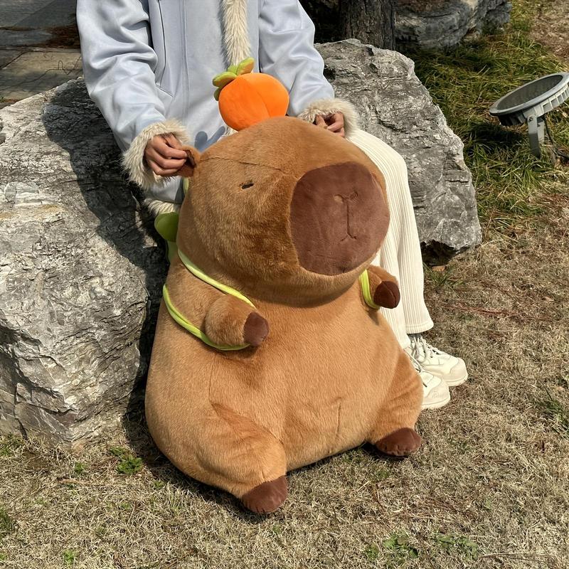 Capybara Plush Toy, Adorable Simulation Plush Toy, Cute Soft Stuffed Animal With Turtle Backpack, Birthday Gift For Boys And Girls