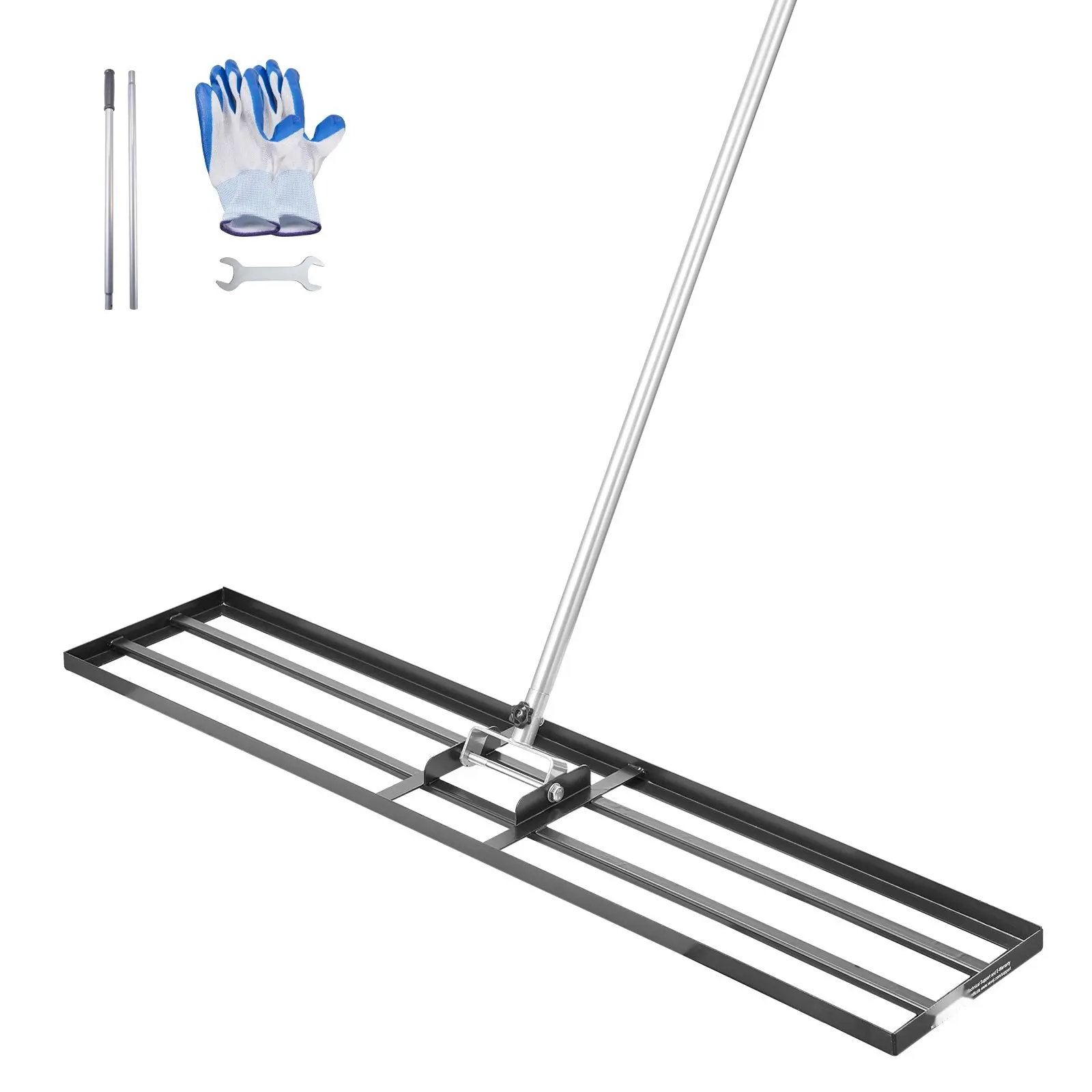 10x48in Lawn Leveling Rake, Heavy Duty Yard And Garden Tool With 83.9in Adjustable Handle, Durable Steel Construction For Lawn Grading, Soil Leveling, Dirt, Sand, Debris Removal And Landscaping Projects