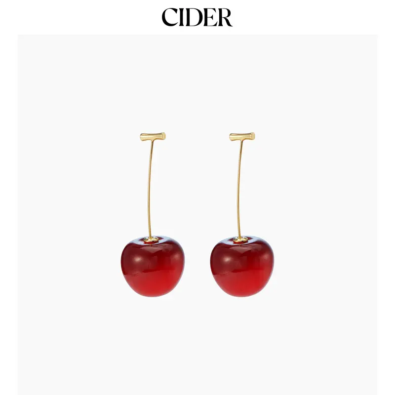 Cider [one-size] Cute Cherry Drop Earrings