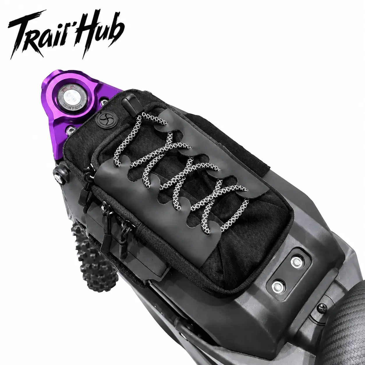 Heavy-Duty Adjustable Universal Strap Mount Pouch for ATVs, Motorcycles, and Off-Road Vehicles — Weather-Resistant Nylon Construction with Quick-Release Buckle, High-Visibility Reflective Trim, and Spacious Interior for Tools, Repair Kits, and Daily Ride