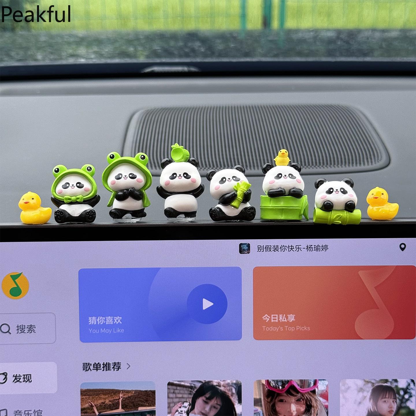 6PCS Cute Mini Panda Figurines – Kawaii Resin Animal Ornaments, Perfect for Desk & Garden Decor, Adorable Home Accessories & Kids' Toy Gifts, Charming Panda Collectibles for Any Room