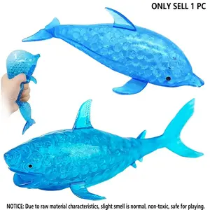 Dolphin/Shark Squeezing Stress Ball, Soft and Elastic Marine Animal Squeezing Fun Ball, Tactile Sugar Ball Squeezing Toy, Suitable for Children and Adults