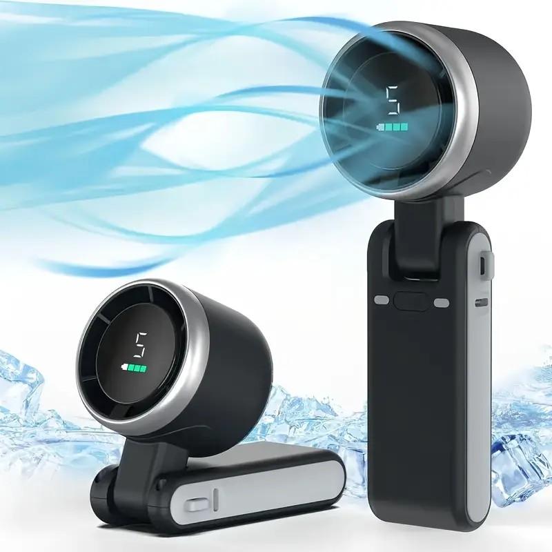 Multifunctional USB Desktop Personal Fan with Cooling Function, Fast Cooling, 5 Speed Settings, Rechargeable Battery, Digital Display