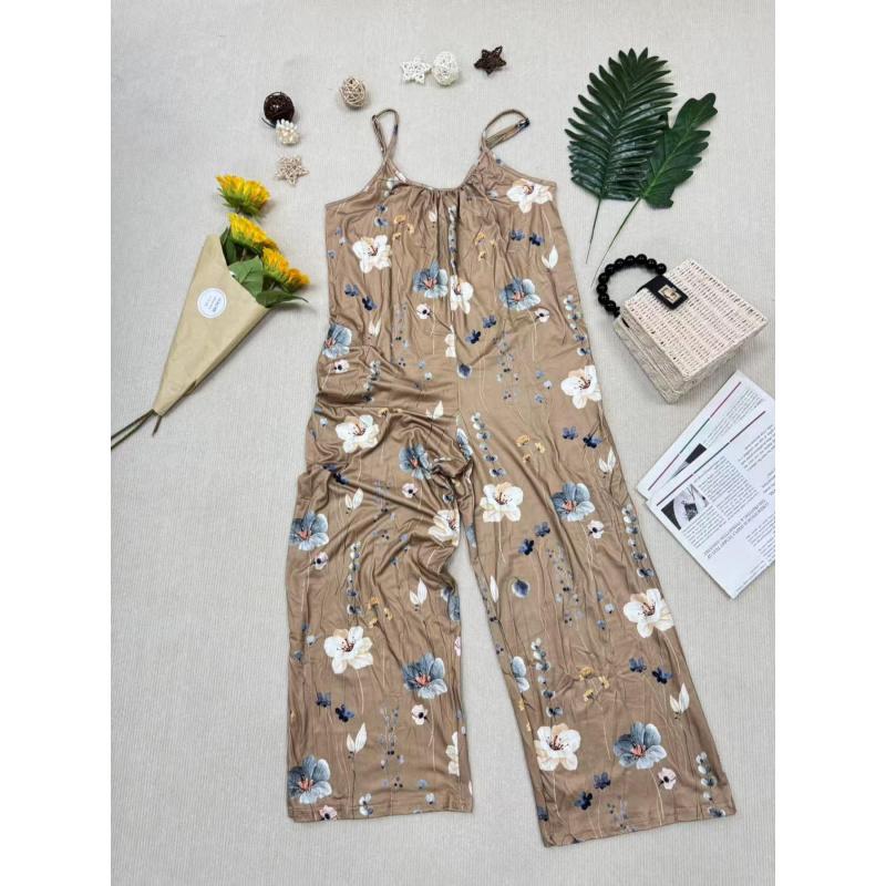 Comfortable Loose Jumpsuit U Neck Ruched Fit Sleeveless Floral Pocket Design Perfect Vacation Selection Precise Tailoring Casual Summer Beach Holiday Travel Resort Outfit Women'S Romper Jumpsuit With Pockets Flowy Beach Cover Up Summer Clothes 2026