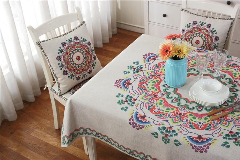 Imitation Linen Dining Chair Cushion, Seat Pad, Backrest Cushion, Pillowcase, Tablecloth, Multi-Purpose Cover Towel