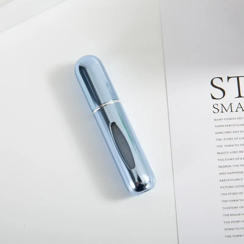 Portable perfume refill bottle, press type with small viewing window, self-pumping spray bottle, bottom filling travel perfume atomizer, Refillable Spray Bottles