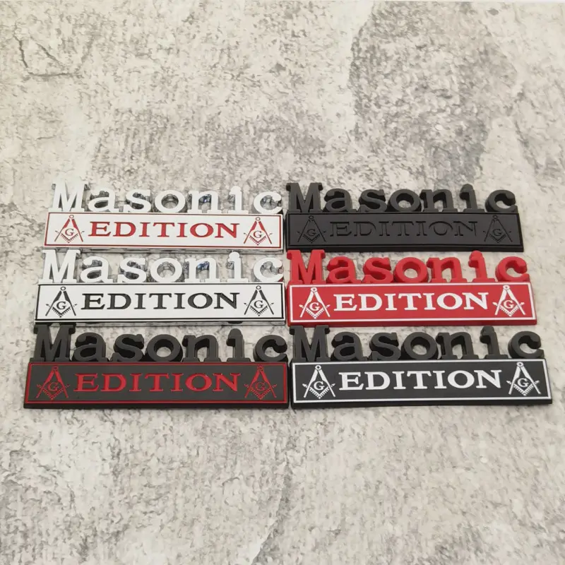 3D car emblem, car modification emblem, MASONIC fender emblem, metal EDITION body sticker, rear emblem