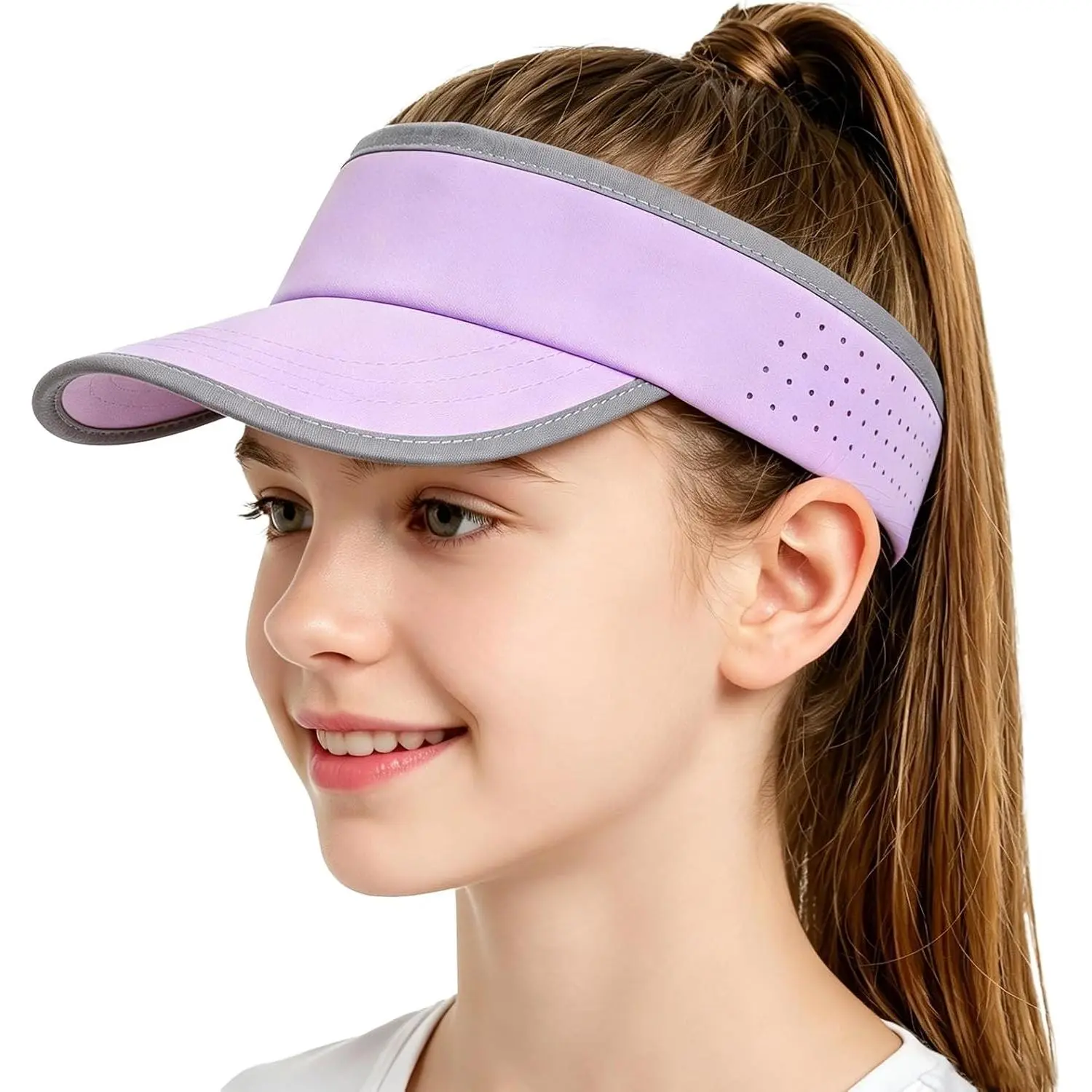 Sun Visor Hats for Girls Boys Reflective  Hats Summer Beach Running Tennis Golf Caps  8-14