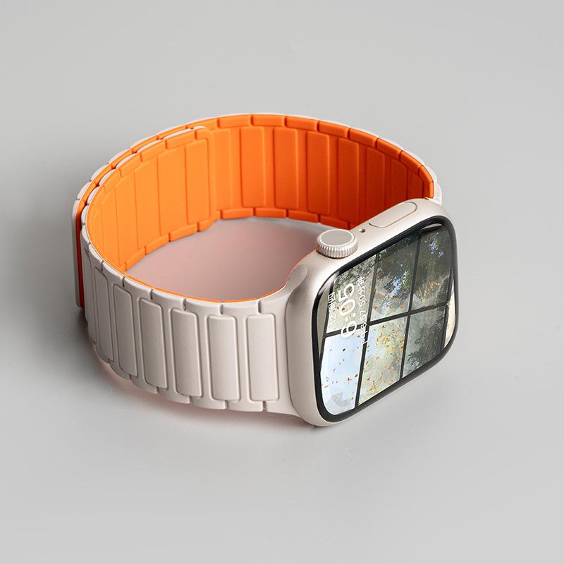 Strap For Apple Watch ultra 2 Band 49mm 45mm 44mm 40mm 42mm 46mm 41mm 38mm Magnetic Silicone Bracelet IWatch Series 10 SE 9 8 7
