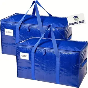 Heavy-duty 22.68 KG moving bag - Durable waterproof puncture-resistant polypropylene storage bag with sturdy handle and zipper closure, suitable for suitcases