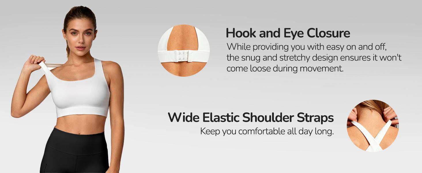 Sports Bra Medium Support with Adjustable Back Clasp – Removable Padded Cup Yoga Bra