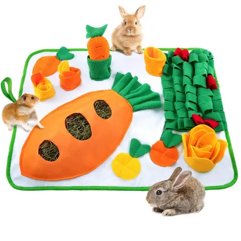 Pet Sniffing Mat Carrot Toy Polyester, Non-Slip Design, Ideal for Mice, Durable & Easy to Clean Pet Accessories
