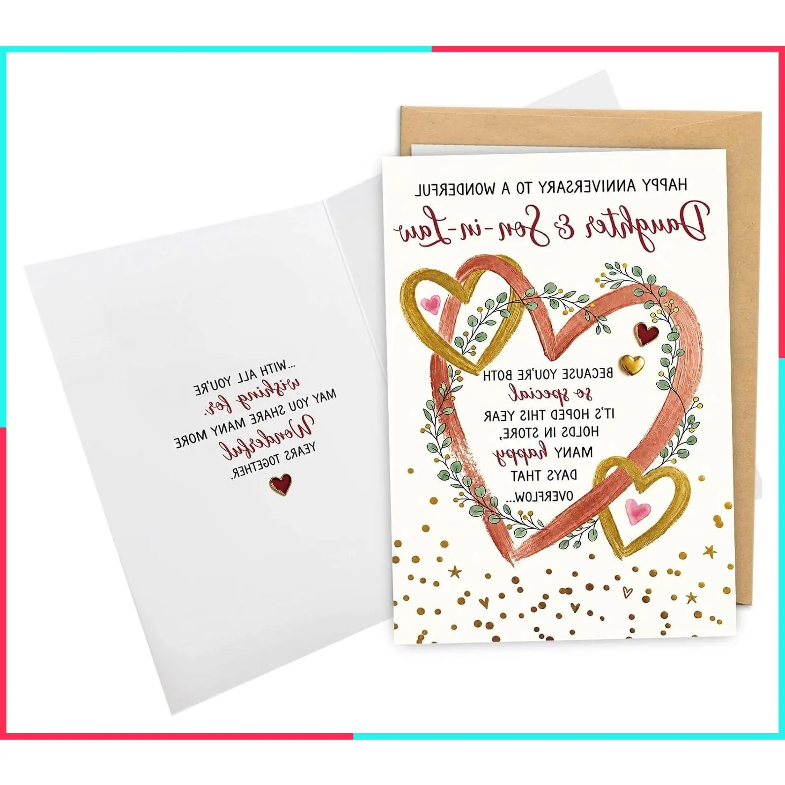 Anniversary Card for Daughter and Son-in-Law, Wedding Anniversary Card for Daughter & Her Husband, Heartfelt Anniversary Card from Parents