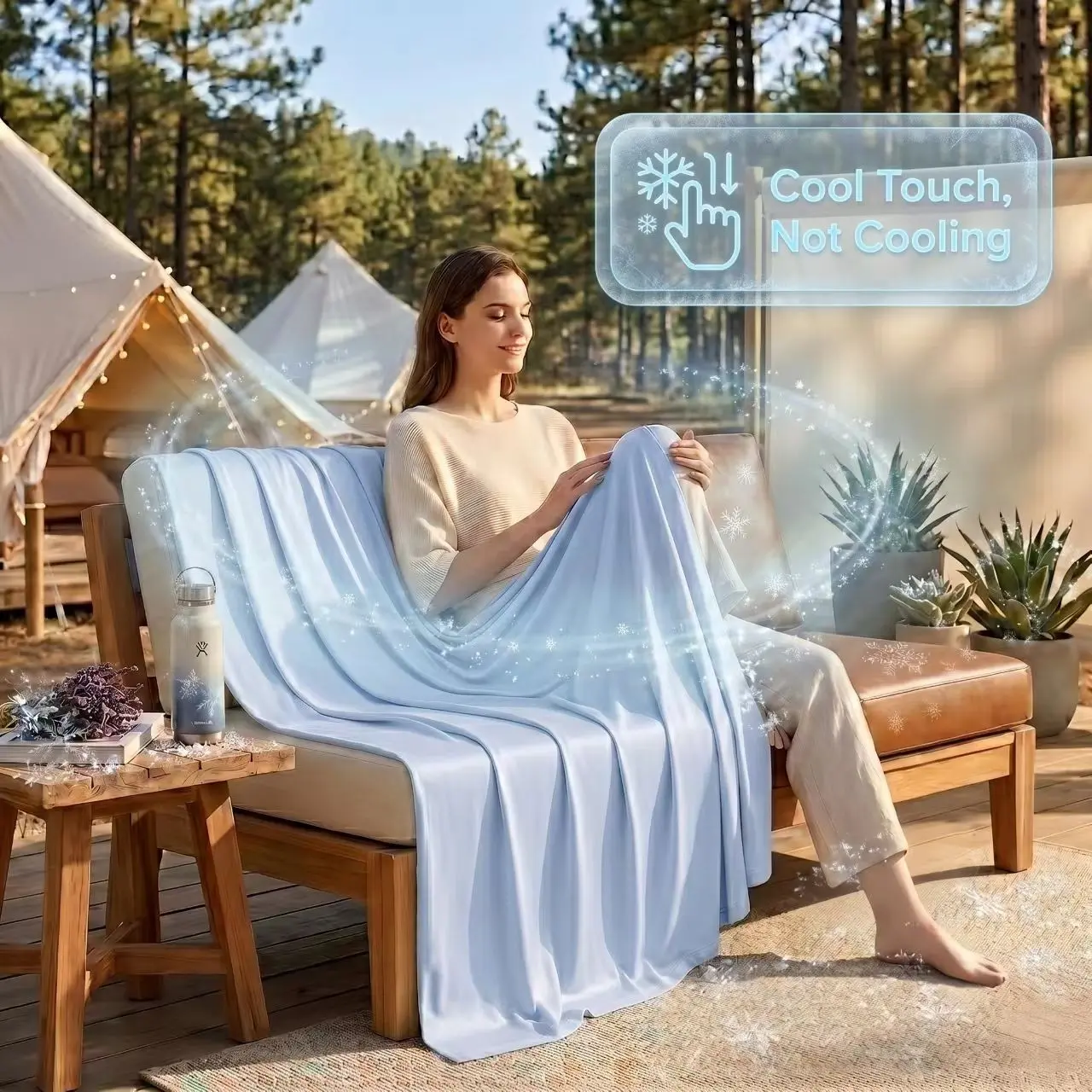 Lightweight breathable cooling air conditioning blanket, ultra soft & comfy with cool touch for summer. Multi-scene use for bedroom, office, car & outdoor, all seasons available, Casual Soft Blanket, Lightweight Throw Blanket.