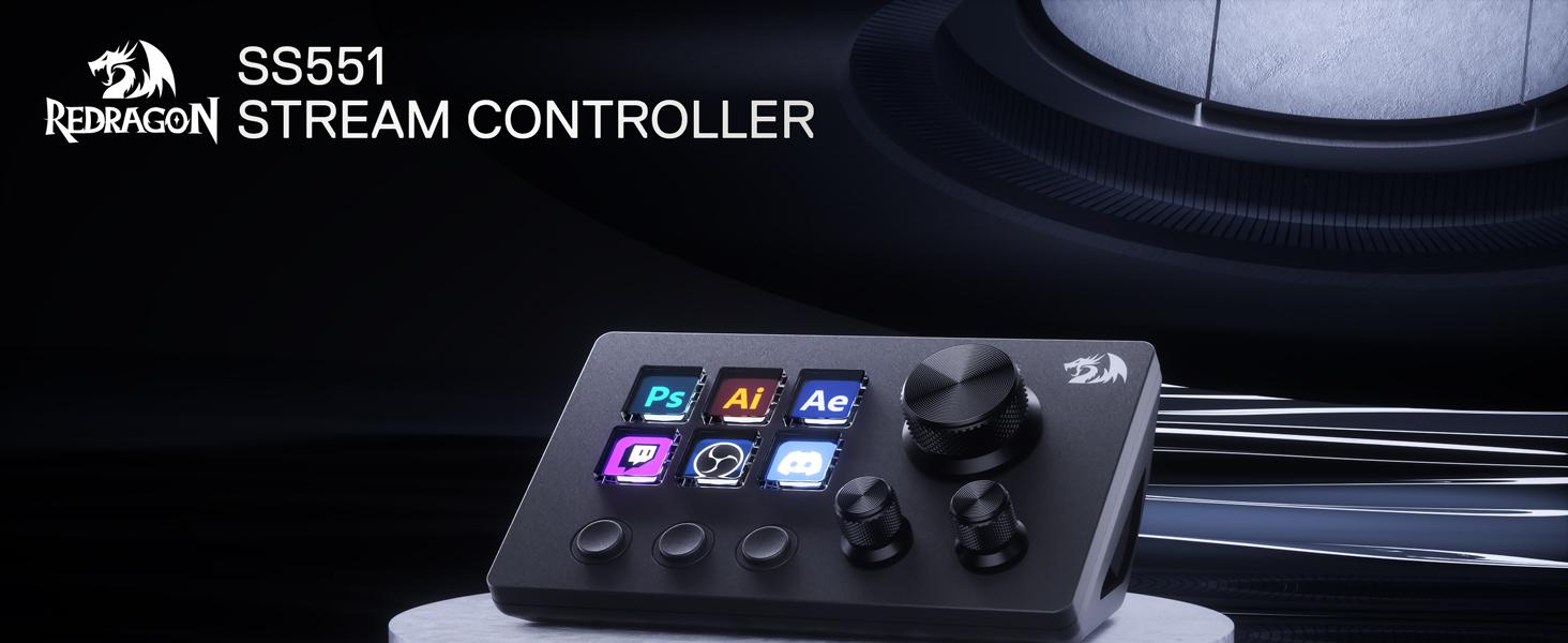 Redragon SS551 Stream Station - All-in-One Macro Pad, LCD Keys & Dials, Stream Station for Content Creators, Streaming, Gaming - PC & Mac Compatible