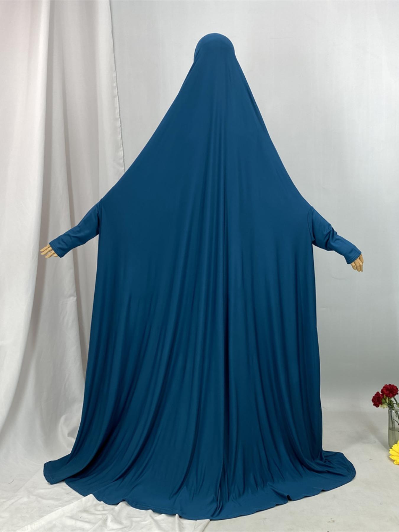 Women's Solid Color Long Sleeve Abaya, Modest Round Neck Long Dress for Women, Muslim Clothing for Daily Wear, Modesty Abaya, Islamic Abaya, Dubai Abaya, Abayas for Eid