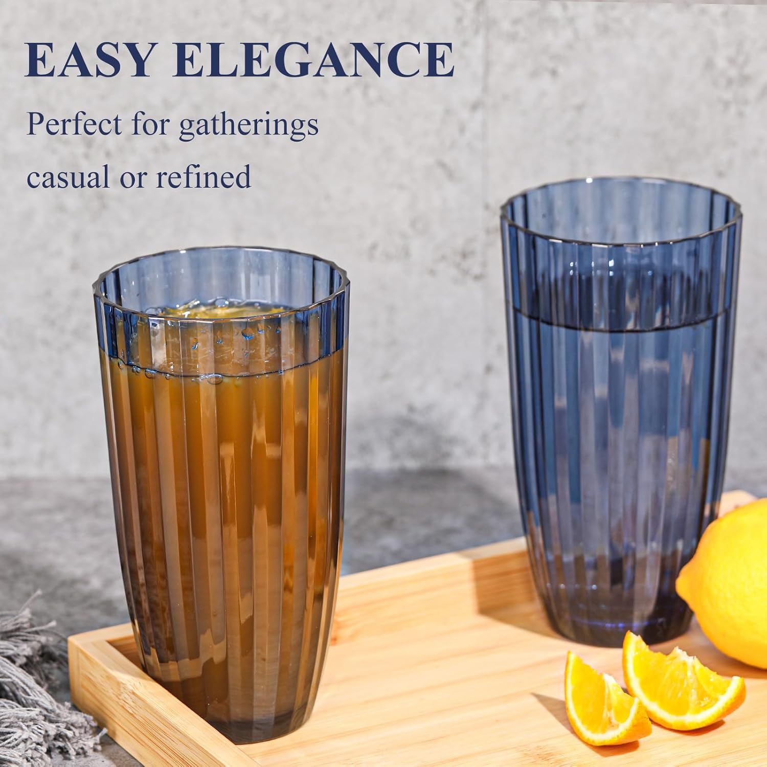 Mixed Colors Highball Cups | Plastic Tumblers | 20oz (Set of 6) | Stackable | Tumblers | Shatterproof | Top-rack Dishwasher Safe Mixed Colors Highball Cups | Plastic Tumblers | 20oz (Set of 6) | Stackable | Tumblers | Shatterproof | Top-rack Dishwasher Safe