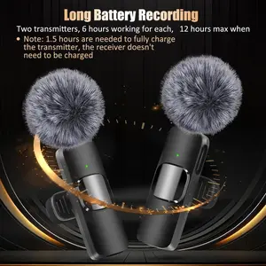 2-Pack Mini Wireless Clip-On Mics for iPhone, Intelligent Noise Canceling, Plug & Play, Studio-Quality Audio, Dual Mic System, All-Day Battery, Compact for Content Creators, Gaming & TikTok Streaming