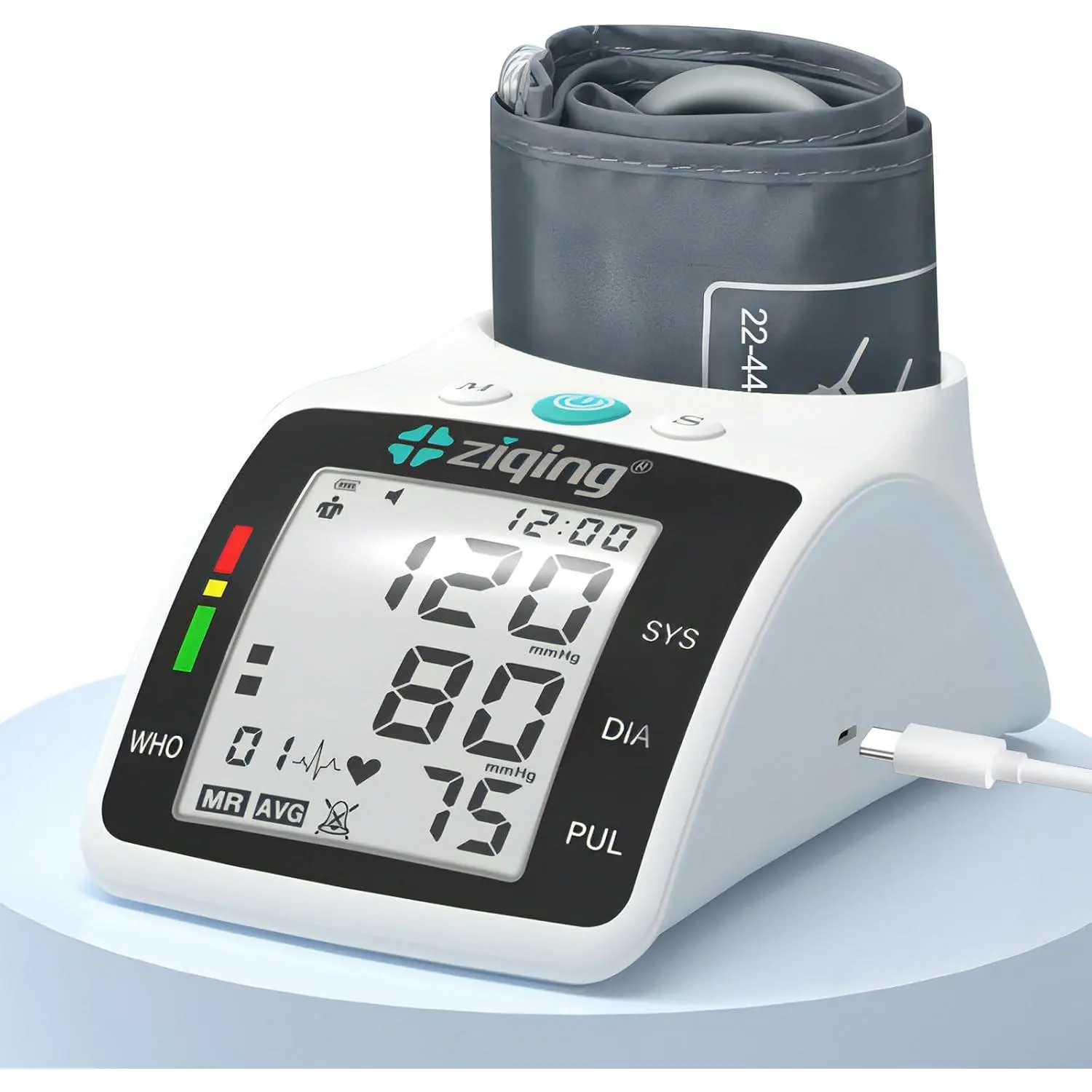 Blood Pressure Monitors Automatic Upper Arm Bp Machine with 9”-17.3 inches Adjustable Cuff 2 x 99 Sets Memory for Home Use