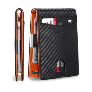 Men's Carbon Fiber Wallet with Card Slots, Ultra-Thin Bi-Fold Design, Built-in Money Clip, RFID Anti-Theft Protection, Stylish & Secure Card Holder for Everyday Use
