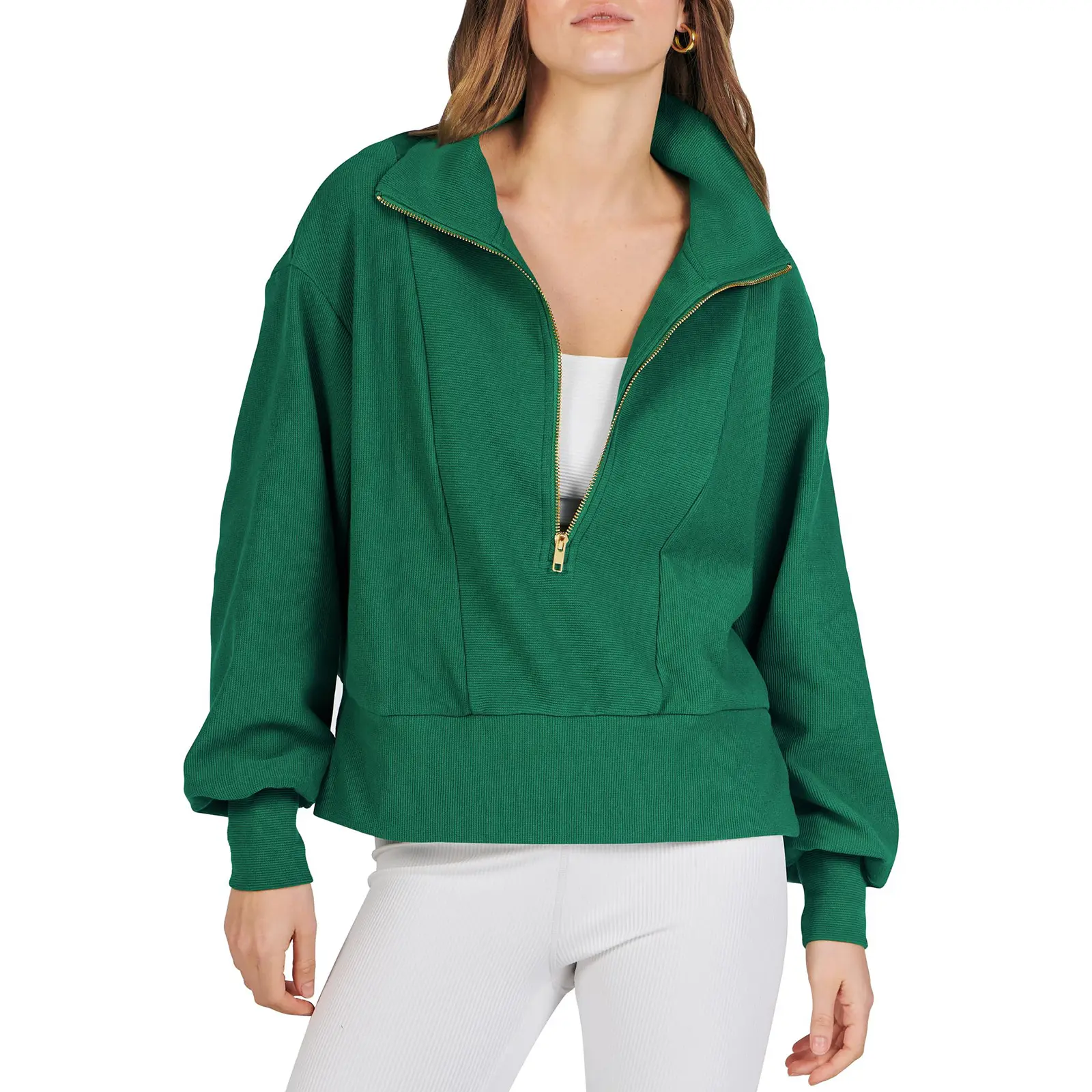 Scacto Women's Half-zip Pullover Long-sleeved Sweatshirt