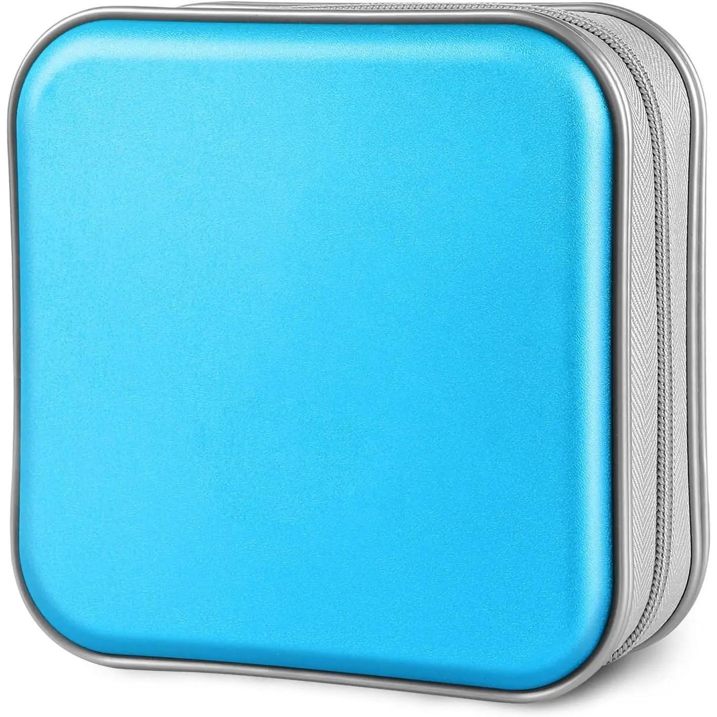CD Case, 40 Capacity CD/DVD Case Holders Wallet Hard Plastic DVD Disc Cases Storage Binder for   Office Travel (Sky Blue)