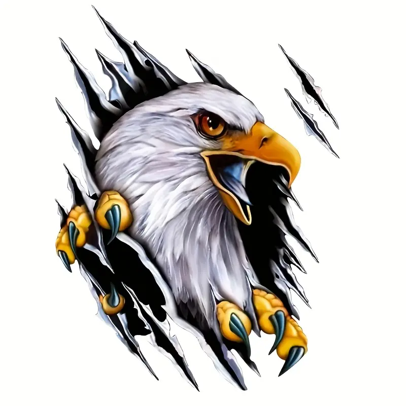 Tt035 Eagle Pattern 3D Sticker for Car, Truck, Window, Laptop, Helmet, Fridge, Water Bottle, Scratch-Resistant Vinyl Decal, Stickers for Cars, Decals for Trucks, Graphic Decal, 1 Piece