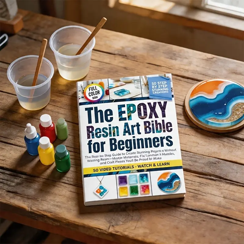 Epoxy Resin Art Bible for Beginners, Step by Step Guide, DIY Home Decor & Jewelry Making, Materials, Tools, Techniques, Color Mixing