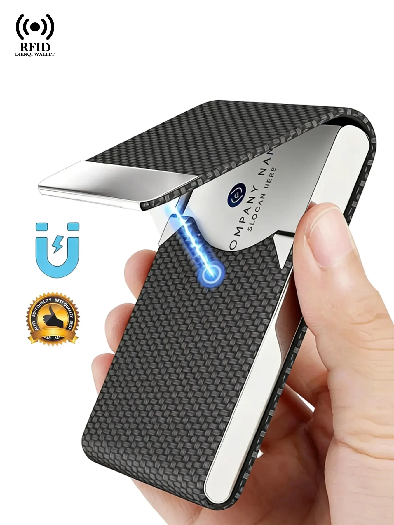 Business Matching Rfid Blocking Wallet, Simple Plain Multi Aluminium Metal Card Case, Minimalist Card Holder Wallet for Women Men, Rfid Wallets, Rfid Theft Proof,Magnetic Bank Credit Card Holders Purses, Magnetic Aluminum Wallet