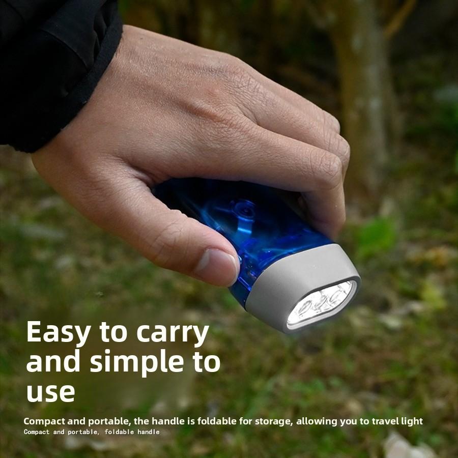 Outdoor hand-operated automatic power-generating emergency flashlight LED 3-light manual ultra-bright convenient mini flashlight