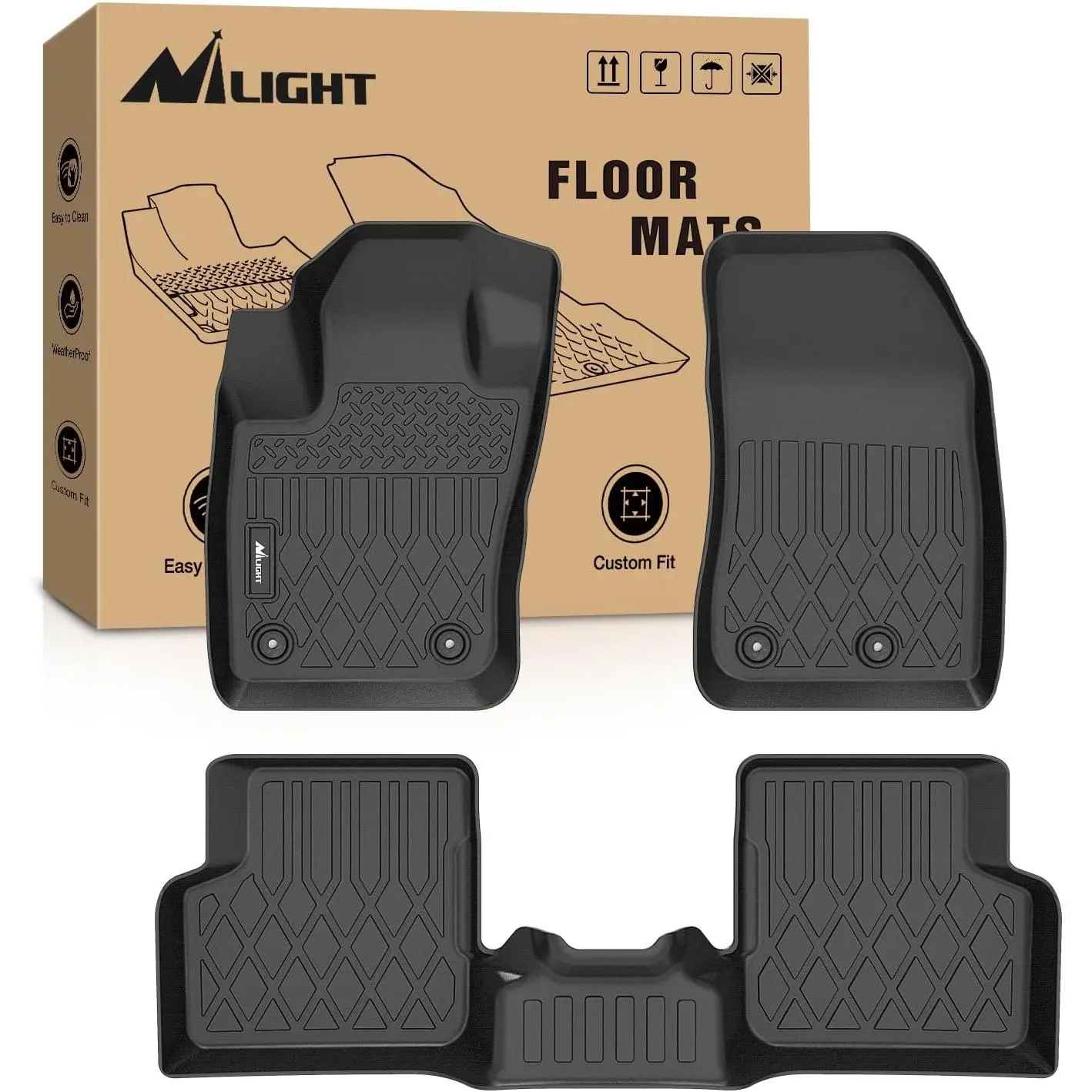 Nilight TPE Floor Mats & Mat for Jeep Renegade 2015-2024, All-Weather Custom-Fit Heavy-Duty Car Floor Liners, Mat Floor Mats
