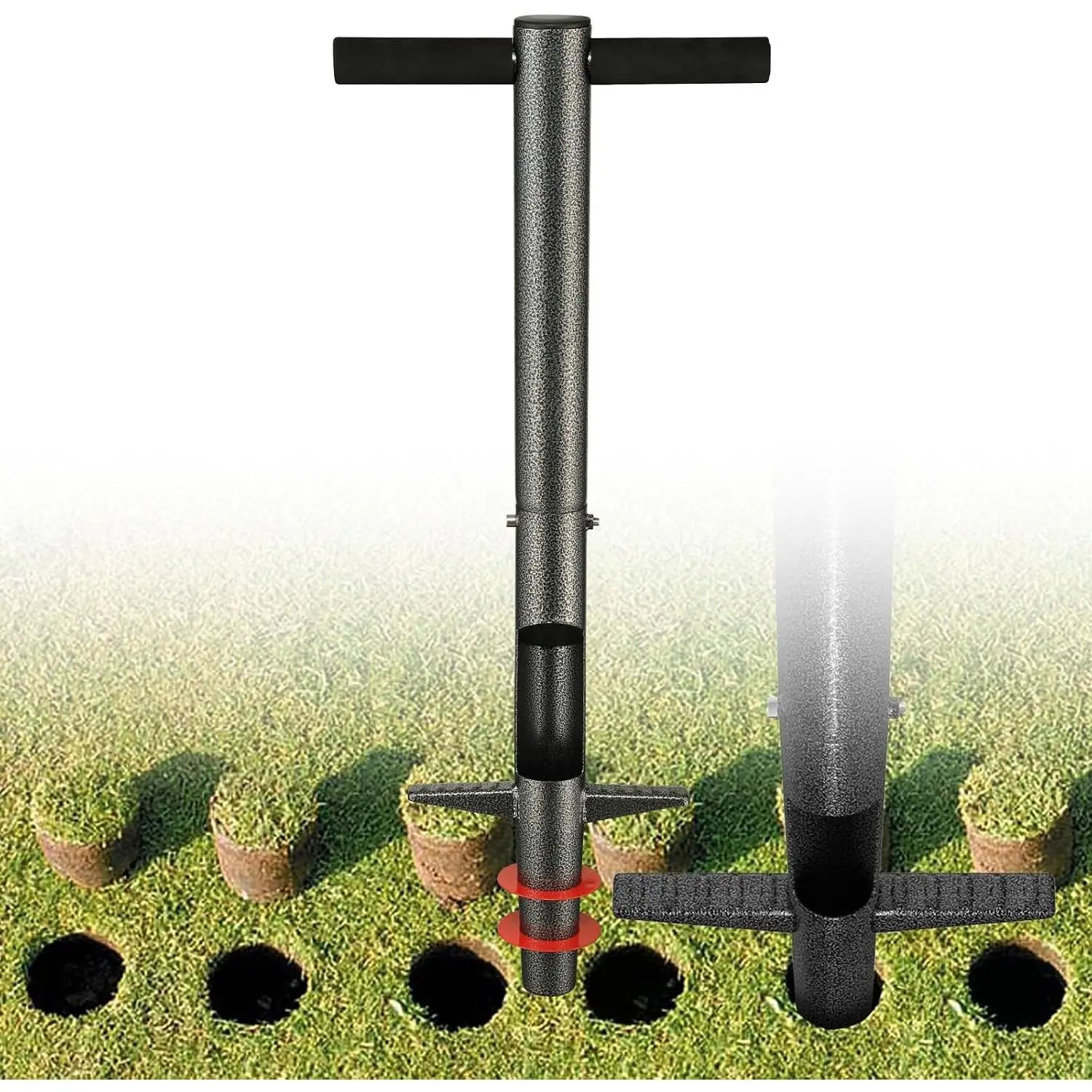 Bulb Planter Tool, 33.5 inch Long Handle Garden Sod Plugger to Dig Hole, Heavy Duty Metal Garden Tools for Soil Test Planting or Weeding Spring Flowers Bulbs,Bedding Plants,Tulips, Lilies, Potato