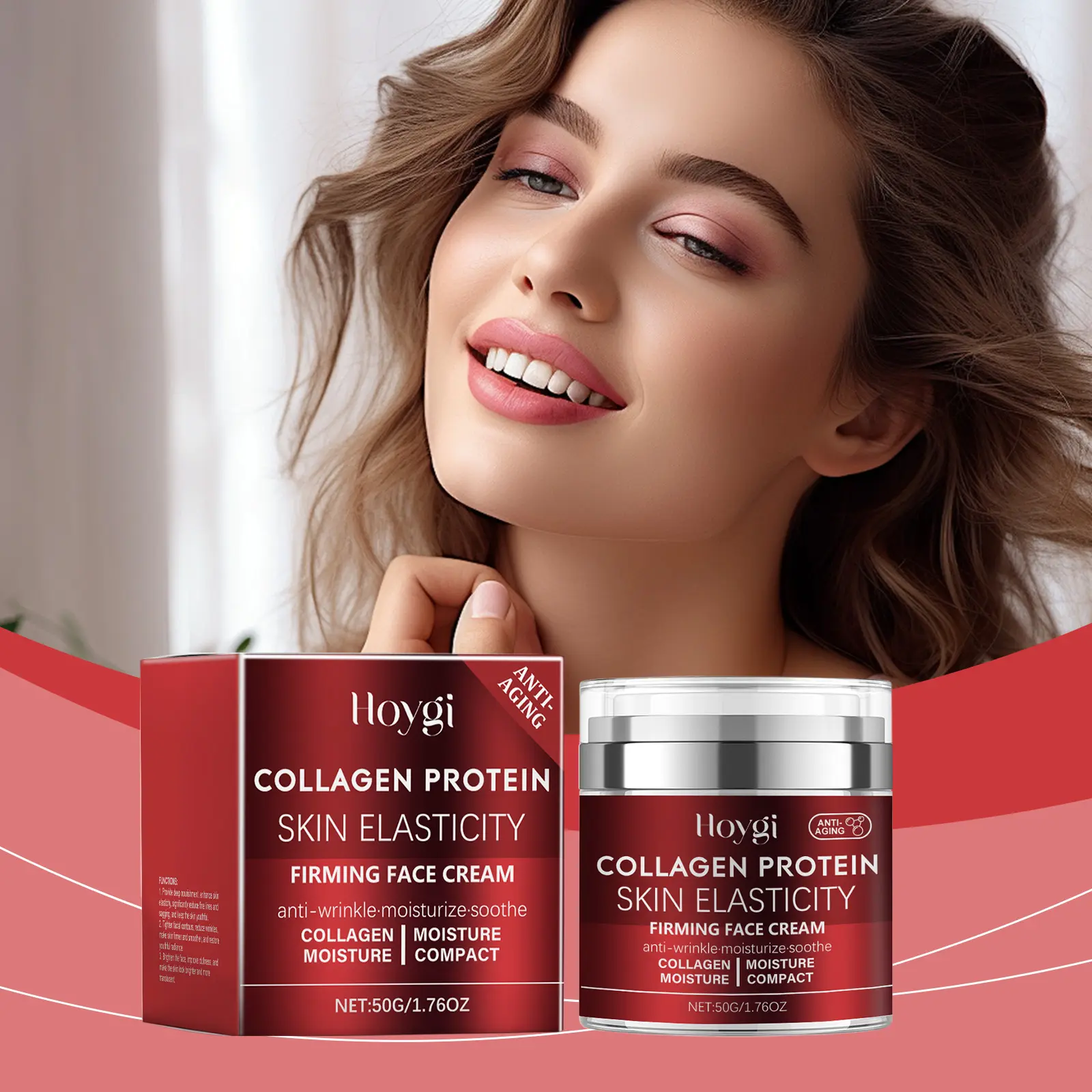 Instant Face Lift Collagen-Retinol-Hyaluronic Acid Moisturizer, Hydrating Face-Neck-Décolleté Cream for Mature Skin, Firming Plumping Moisture-Boosting Skincare for Morning & Night Routine, Body Care