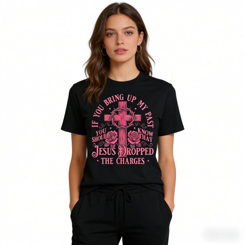 Please Do Not Mention My Past Or Know About Jesus Falling T-Shirt, Casual And Comfortable Unisex, 100% Cotton, fashion Trendy