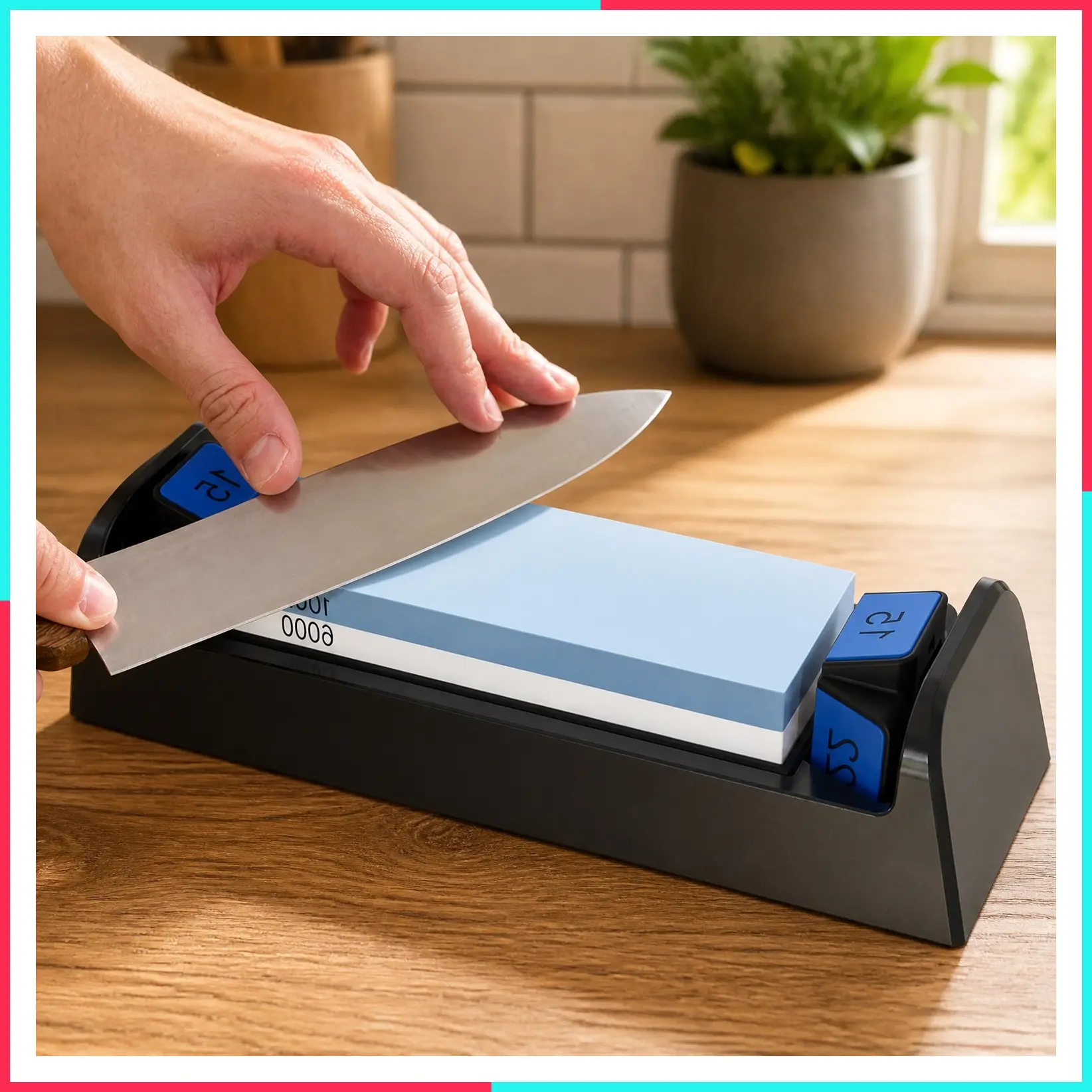 Complete Whetstone Knife Sharpening Stone Kit – 1000/6000 Grit