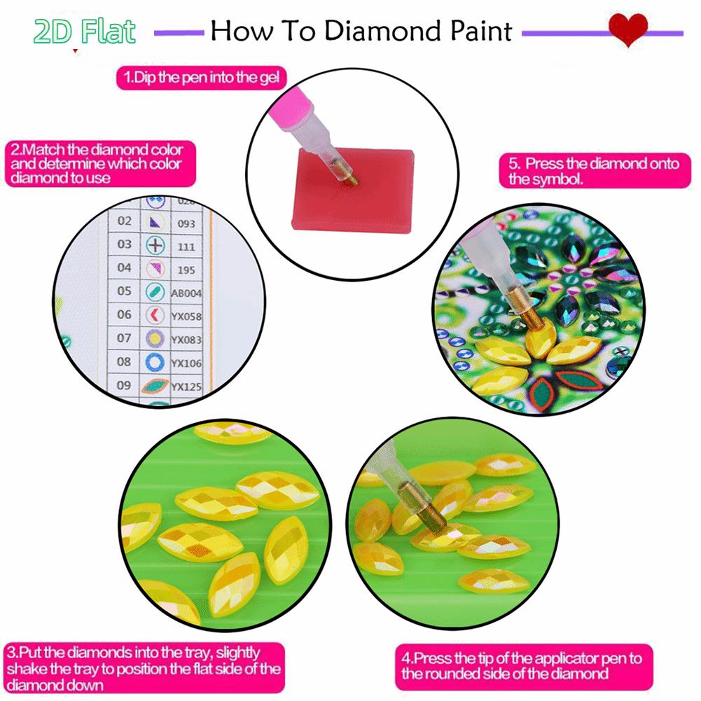 2D Flat Acrylic Print DIY Table Top Diamond Painting Ornament Kits Diamond Painting Desktop Ornaments Kit 5D DIY Diamond Art Tabletop Decorations for Home Office Desktop Decor