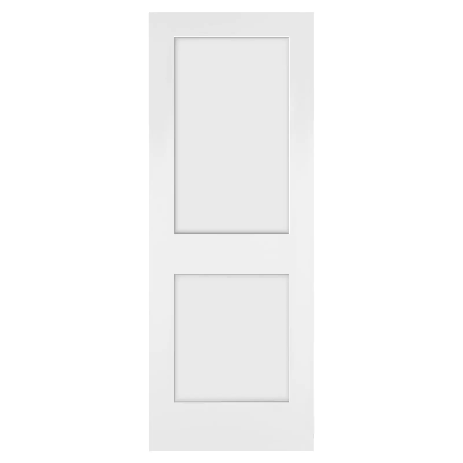 Nokaa 30x80 White Primed 2-Panel Shaker Wooden Interior Door Slab - 1-3/8in Thickness, Modern American Design, Easy Clean Paintable, for Bedroom Home Renovation, Single Door Option