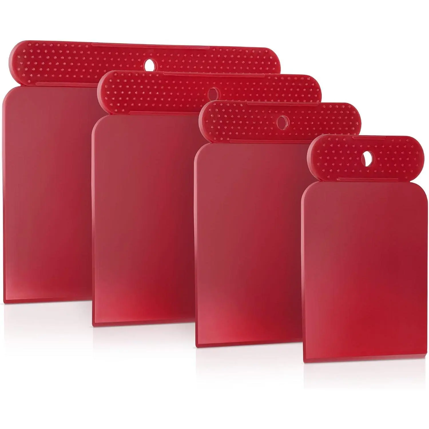 PETITONE Plastic Putty  Scraper - 4 count   Filler Spreader Set - Easy-to-clean  Spreader Tools -  Handle Nubs - Tamale Spreader - Particularly  45°  (4)
