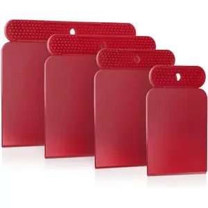 PETITONE Plastic Putty  Scraper - 4 count   Filler Spreader Set - Easy-to-clean  Spreader Tools -  Handle Nubs - Tamale Spreader - Particularly  45°  (4)