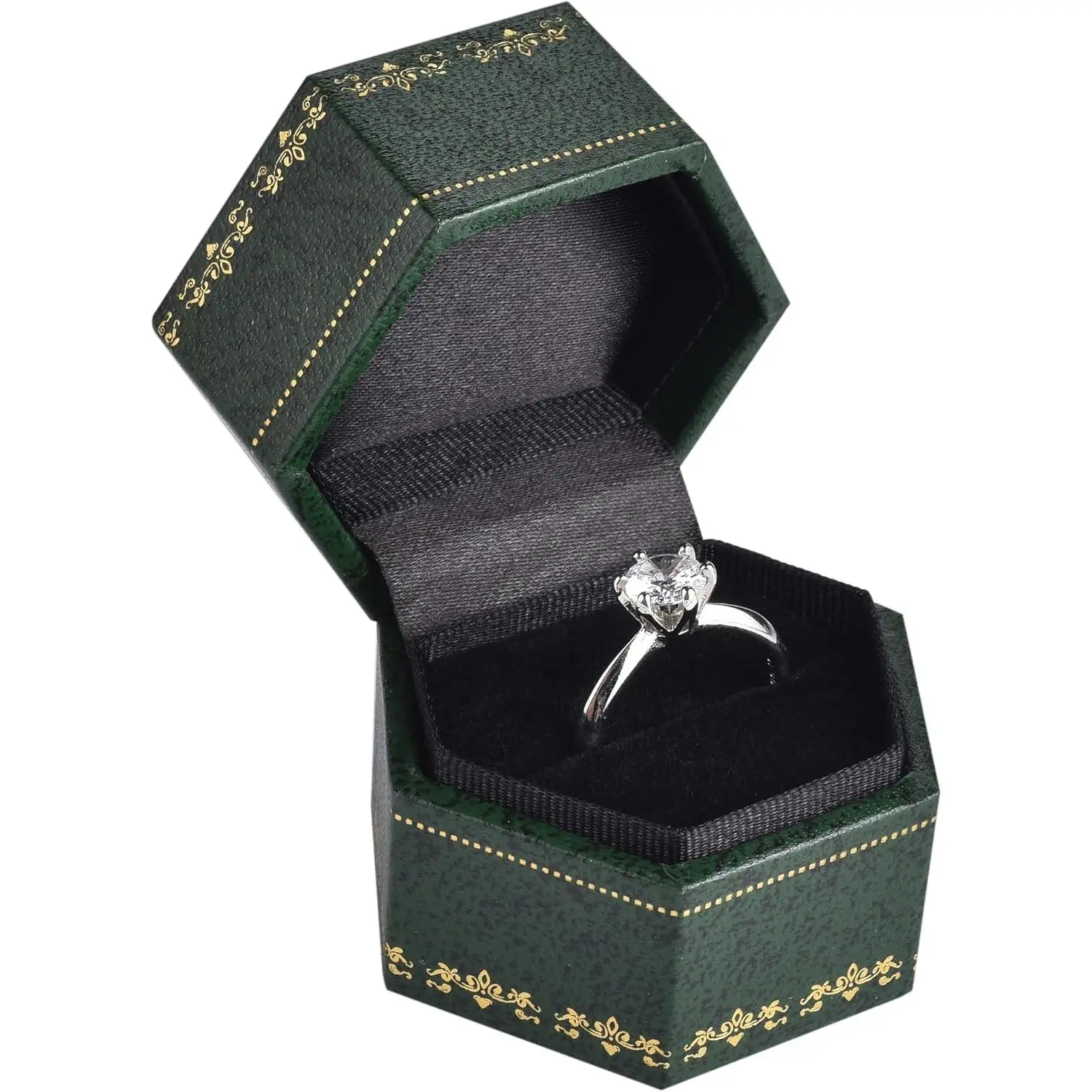 Mini ring box for proposals, engagements, weddings - Dark Green | Fits easily in your pocket or handbag