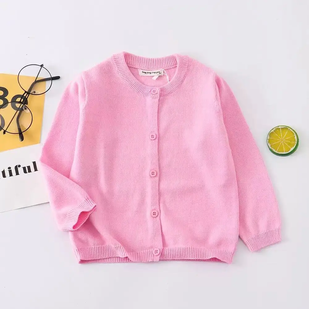 Spring Autumn Children'S Baby  Cardigan Knit Sweater Jacket Skin-Friendly Soft Mochi Sweater