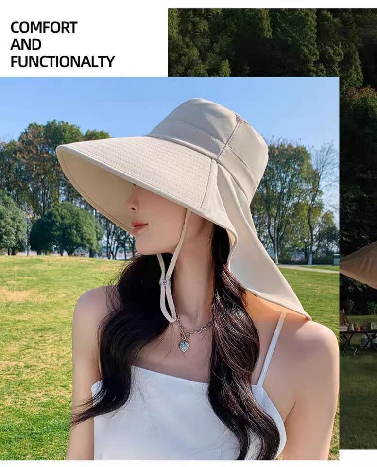 BIGWIG Women's Summer Large Sun Hat, Outdoor Hiking Fisherman's Hat, Summer Foldable Soft Hat, Wide Brim Hat, Fishing Hat, Neck Protection, Suitable for Beaches and Hiking BIGWIG Women's Summer Large Sun Hat, Outdoor Hiking Fisherman's Hat, Summer Foldable Soft Hat, Wide Brim Hat, Fishing Hat, Neck Protection, Suitable for Beaches and Hiking