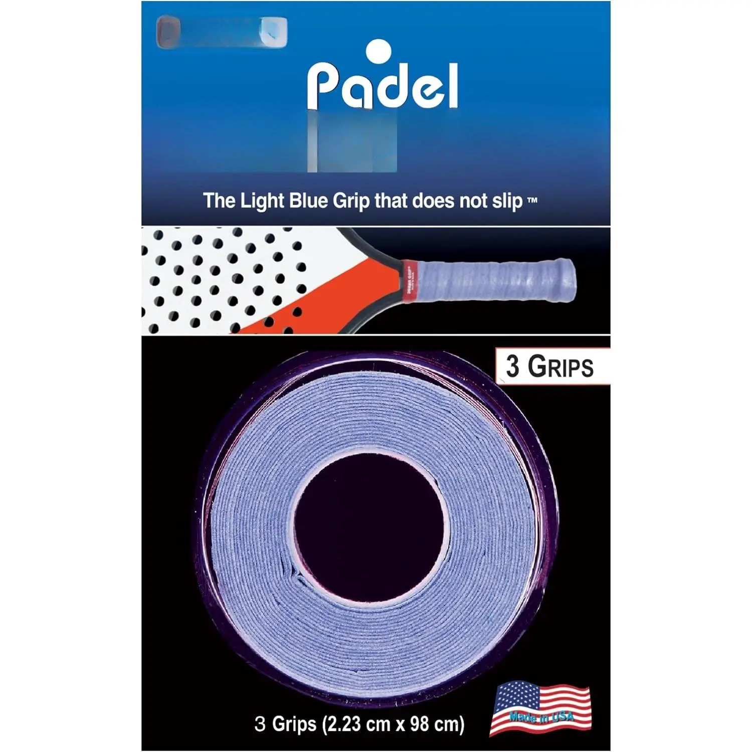 Padel Grip 3 Pack, Trademarked Blue